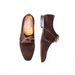 Rare John Lobb Clipper Men's Brown Suede Oxford Shoes Size:US: 9E | EU 42 /UK 8E